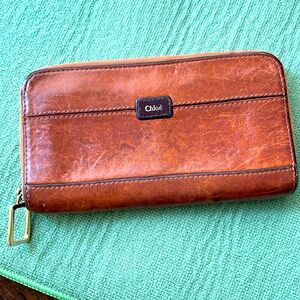 Chloe brown  Ethel leather zippy wallet